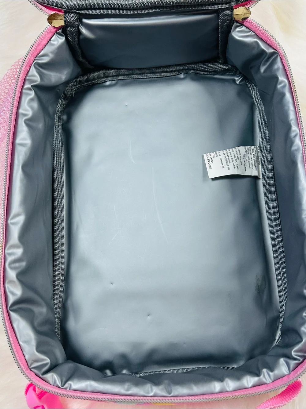 Girls Pink Glitter Cupcake Lunch Box - Sequin Snack Print